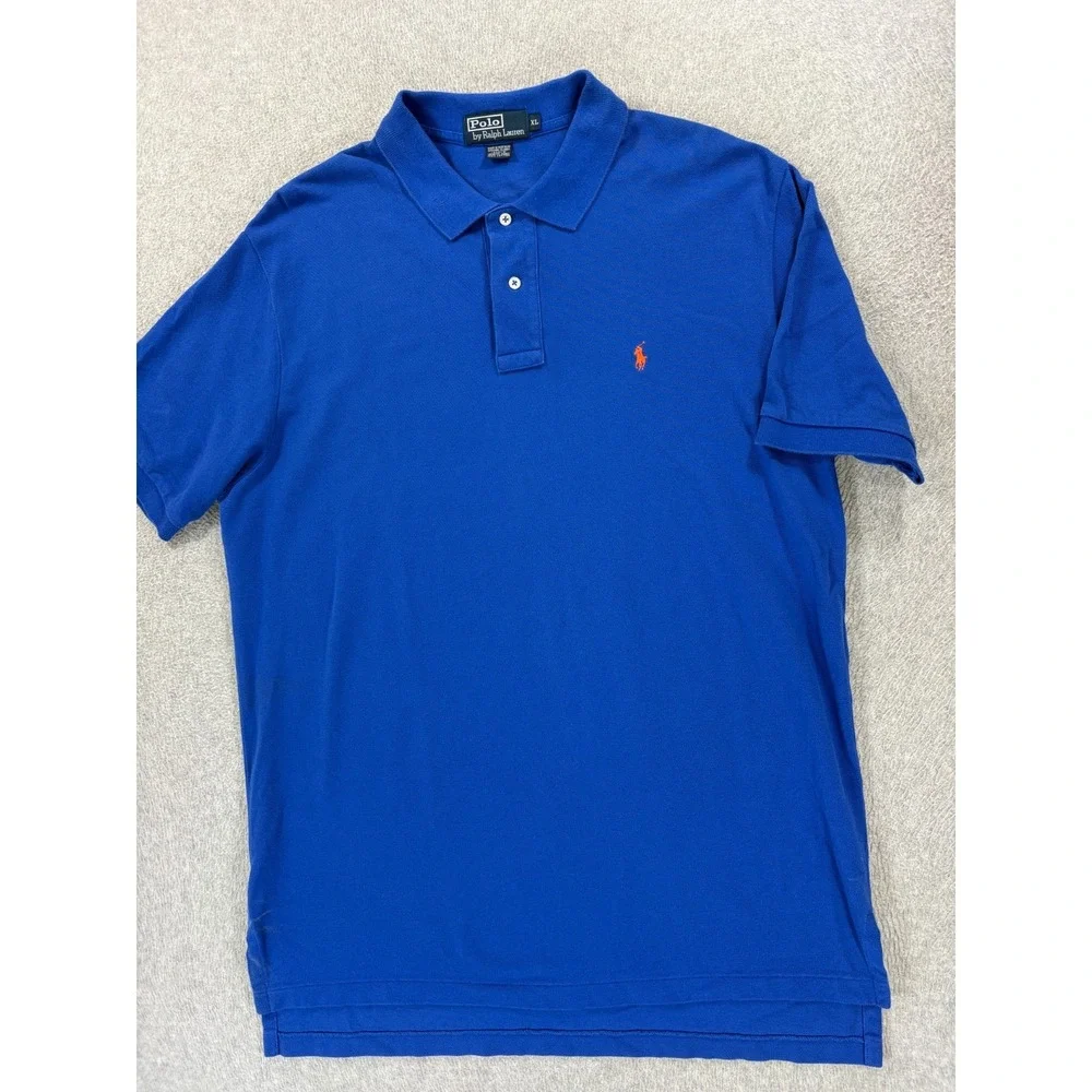 Polo Ralph Lauren Classic Solid Cotton Polo Shirt (Men's XL) Blue